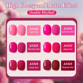 Double Rhythm Gel Polish Set with UV lamp in use