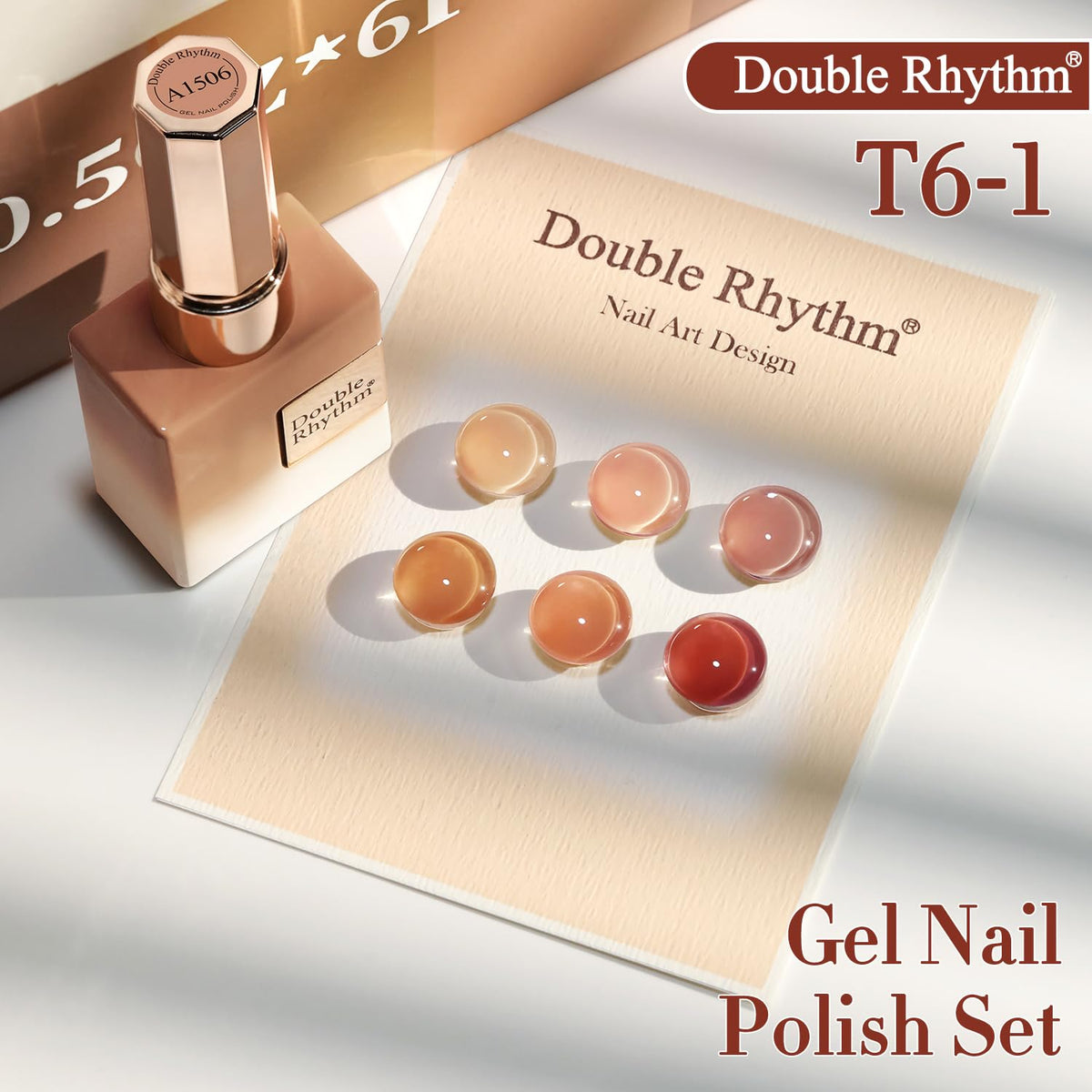 Double Rhythm Gel Polish Set with vibrant orange shade