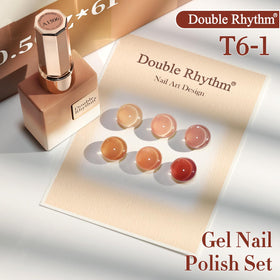 Double Rhythm Gel Polish Set with vibrant orange shade