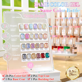 Double Rhythm nail polish set with various colours displayed