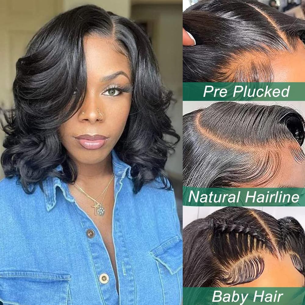 Douyin 12 inch Bob Wig showing lace front detail