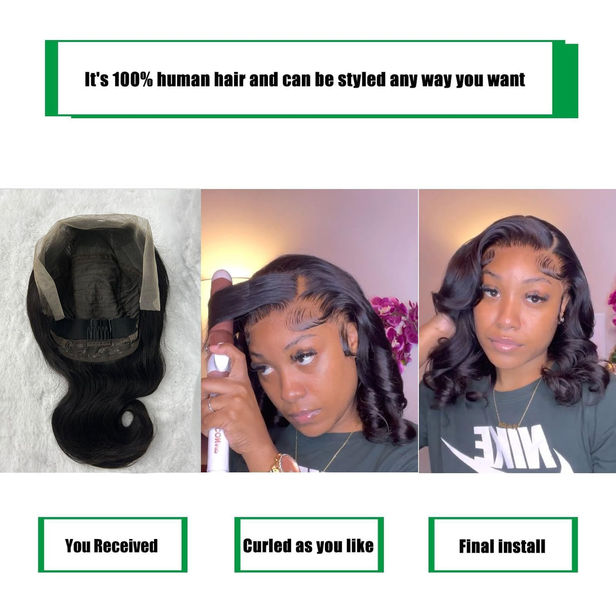 Douyin 12 inch Body Wave Bob Wig back view