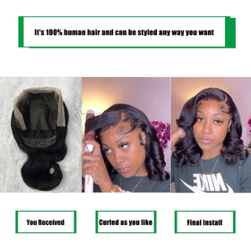 Douyin 12 inch Body Wave Bob Wig back view
