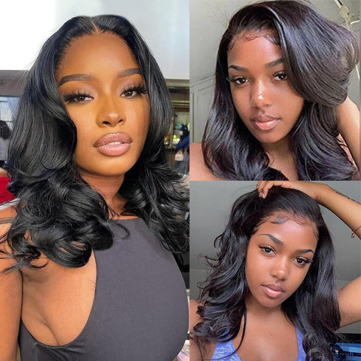 Douyin 16 Inch Bob Wig human hair body wave front view