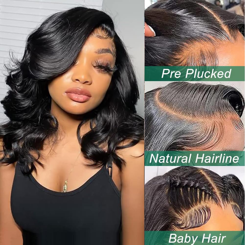 Douyin 16 Inch Bob Wig human hair side view