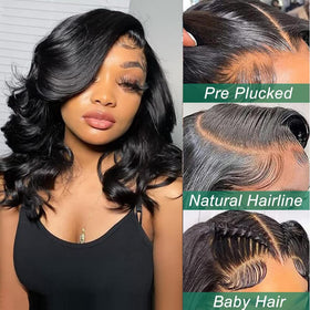 Douyin 16 Inch Bob Wig human hair side view
