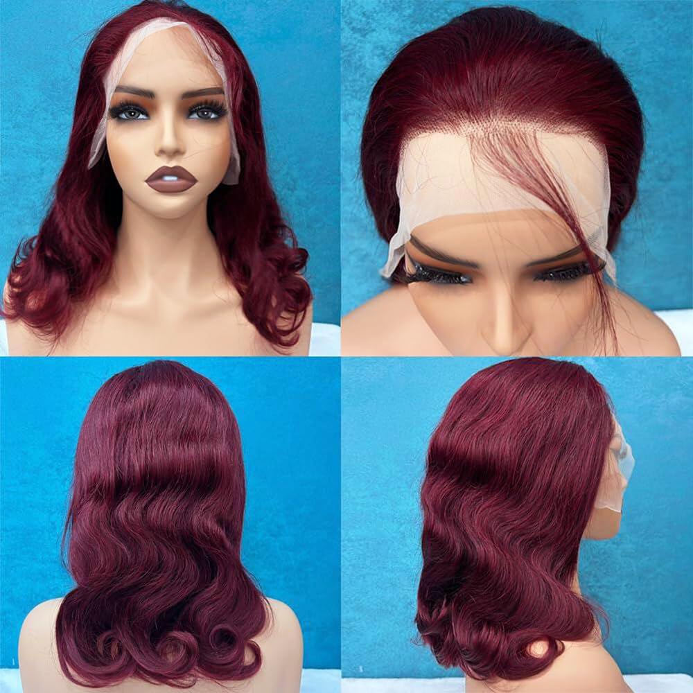 Douyin 99J Burgundy Lace Front Bob Wig packaging