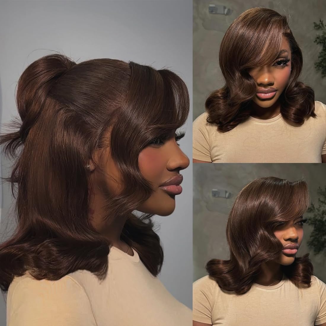 Douyin Bob Wig showing the HD lace front and natural hairline