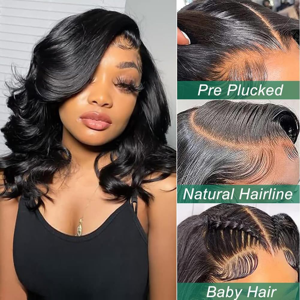 Douyin Bob Wig side view with natural hairline