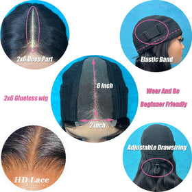 Douyin Glueless Bob Wig back view displaying full volume