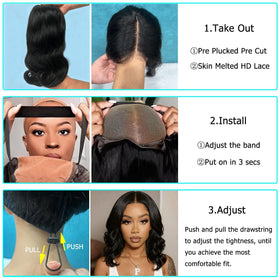 Douyin Glueless Bob Wig side view showcasing natural hairline