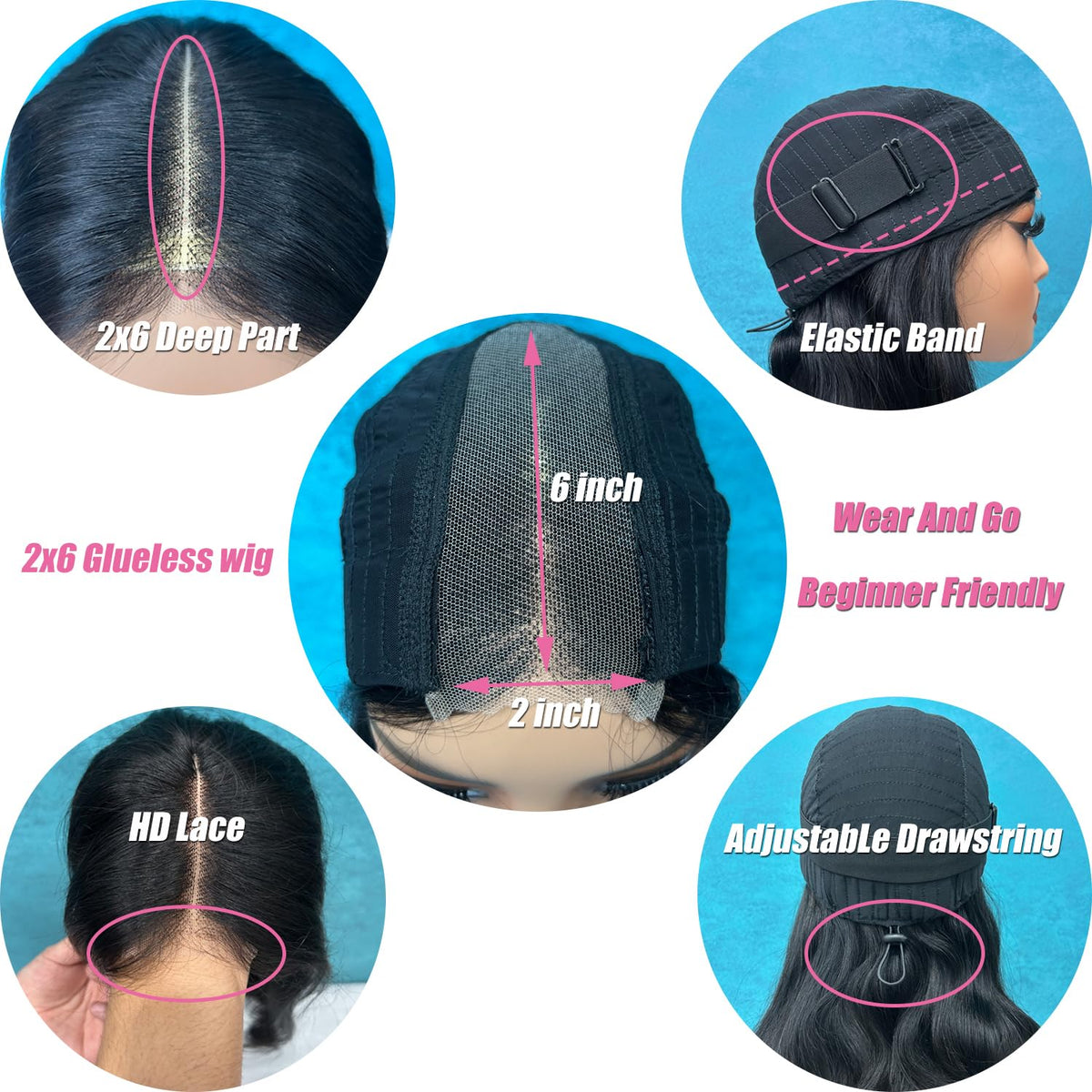 Douyin human hair wig side view