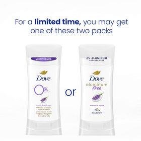 Dove 0% Aluminum Deodorant Lavender and Vanilla side view