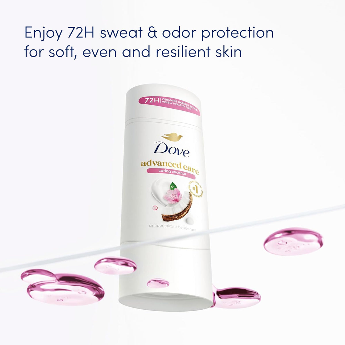 Dove Advanced Care Antiperspirant Caring Coconut package display