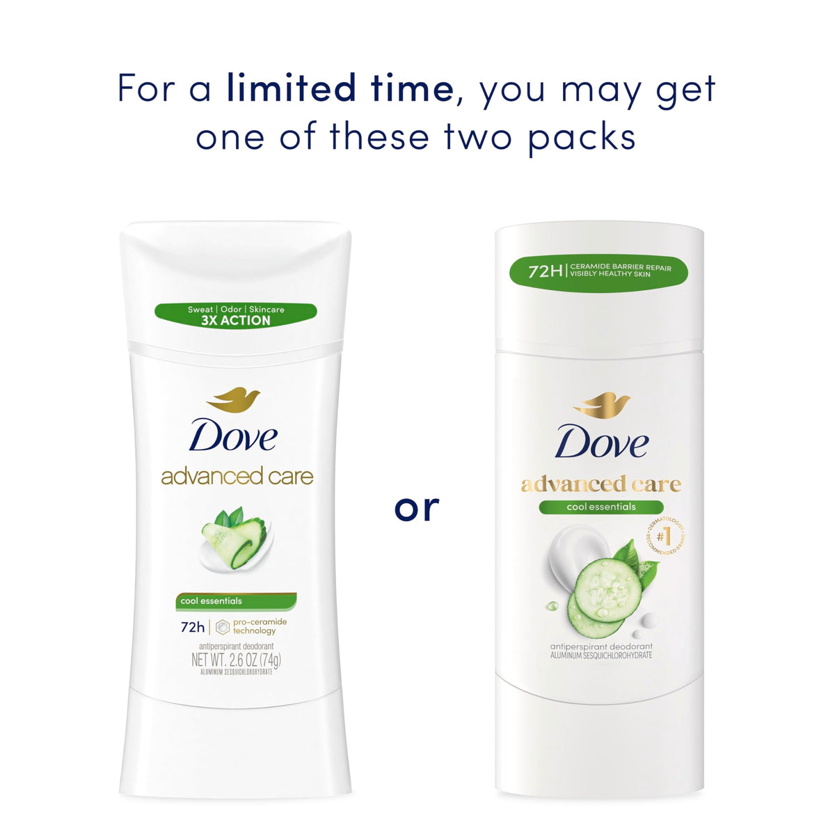 Dove Advanced Care Antiperspirant Deodorant Cool Essentials packaging
