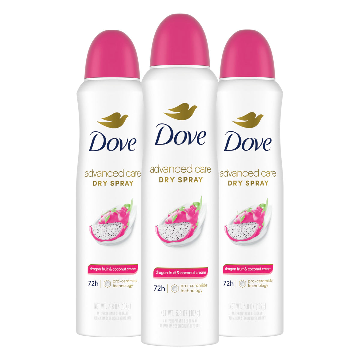 Dove Advanced Care Antiperspirant Deodorant Spray 3PK front view