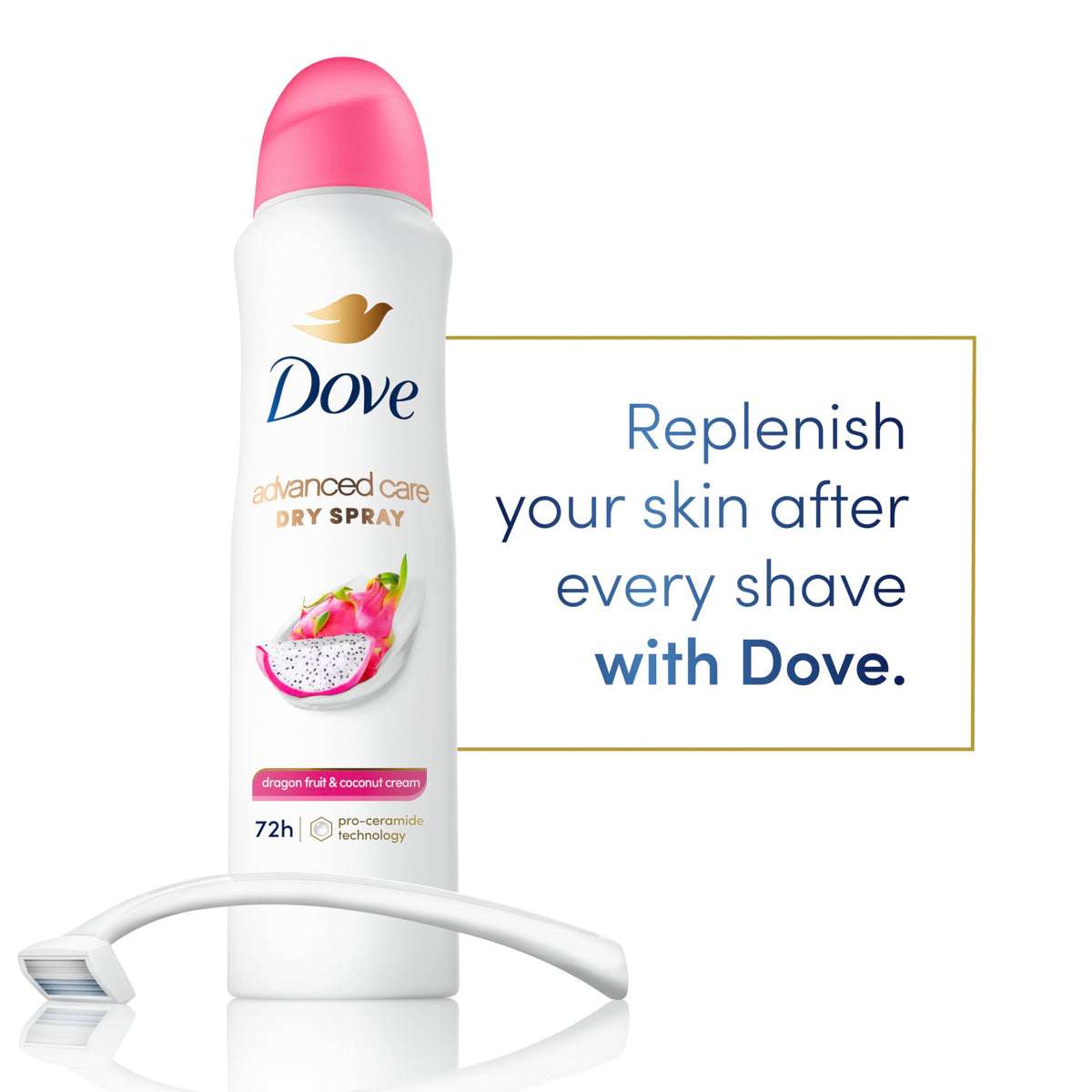 Dove Advanced Care Antiperspirant Deodorant Spray application demonstration