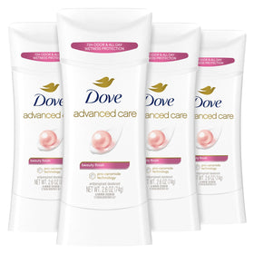 Dove Advanced Care Antiperspirant Deodorant Stick 4 Count packaging front view
