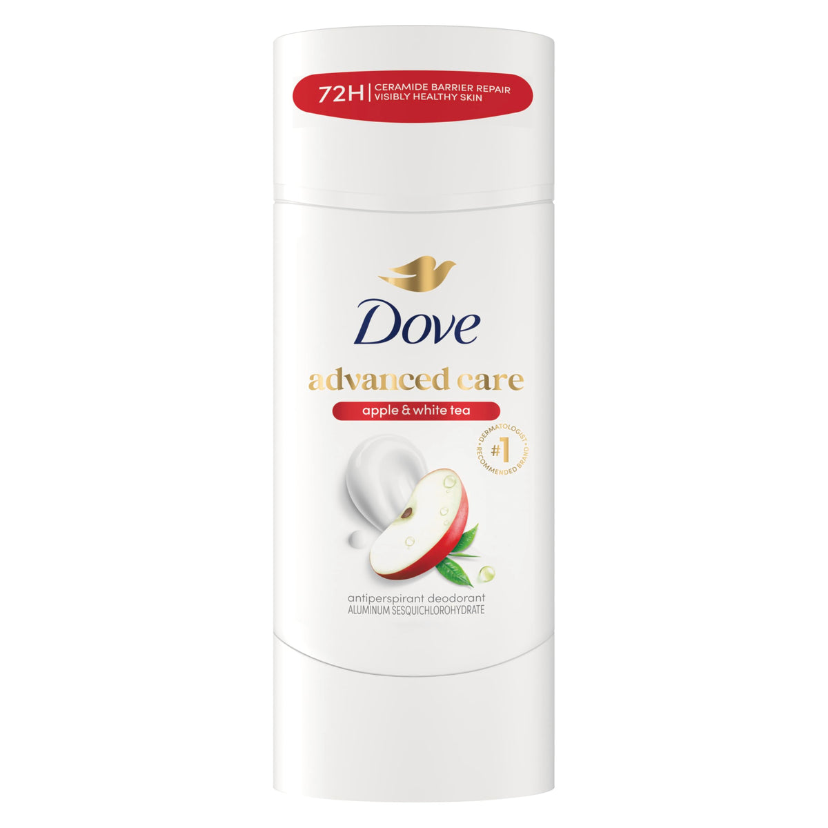 Dove Advanced Care Antiperspirant Deodorant Stick Apple & White Tea front view