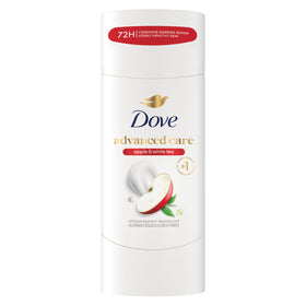 Dove Advanced Care Antiperspirant Deodorant Stick Apple & White Tea front view