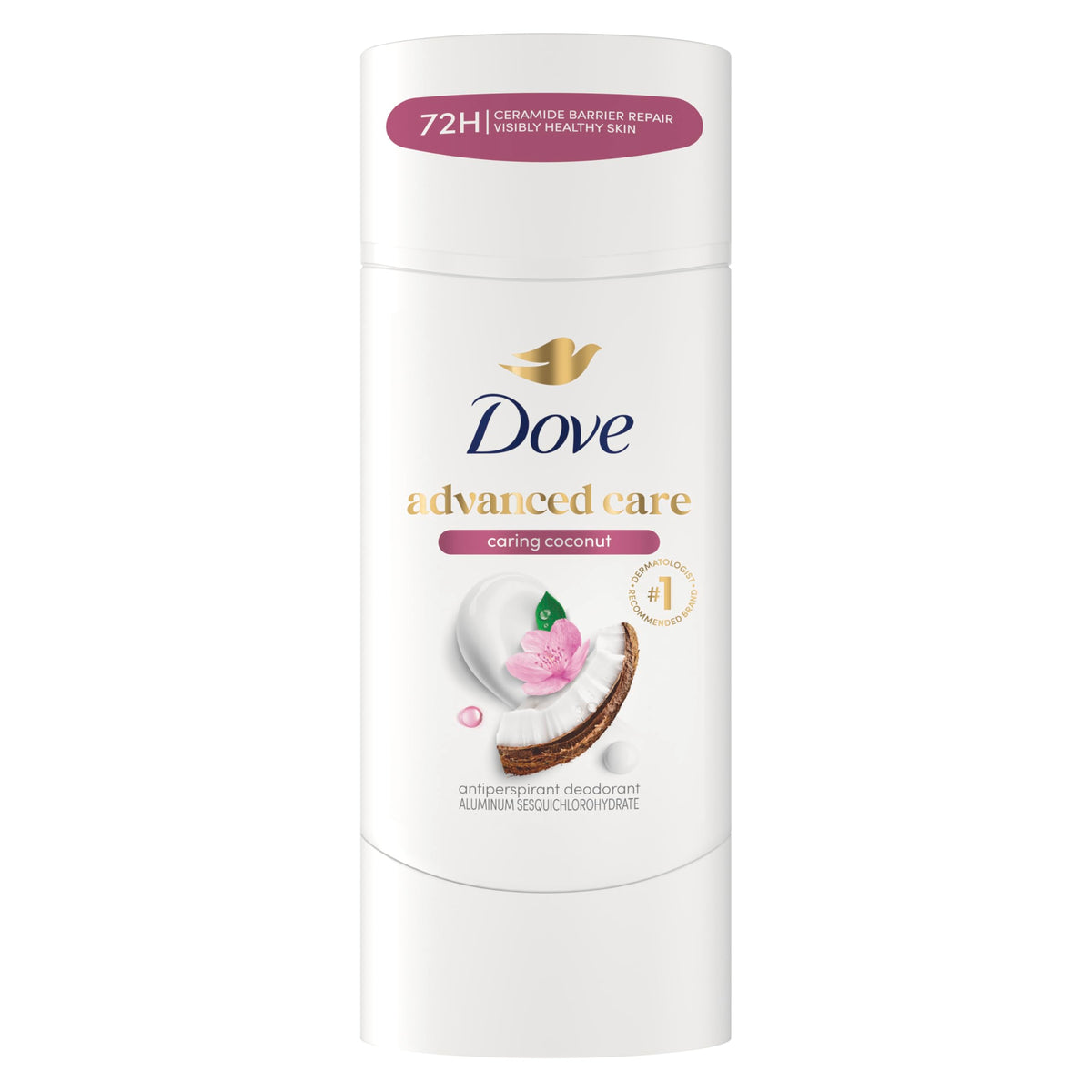 Dove Advanced Care Antiperspirant Deodorant Stick Caring Coconut front view