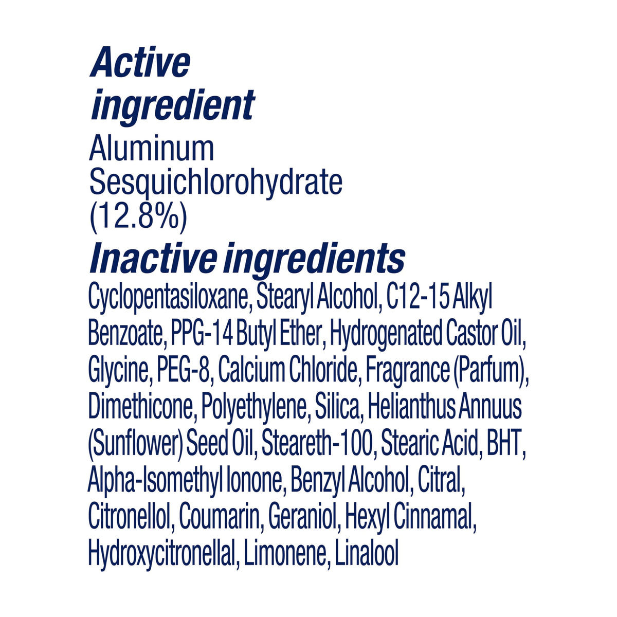 Dove Advanced Care Antiperspirant Deodorant Stick ingredients overview