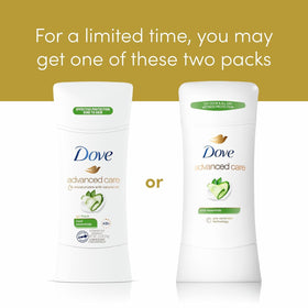 Dove Advanced Care Antiperspirant Deodorant Stick on bathroom counter