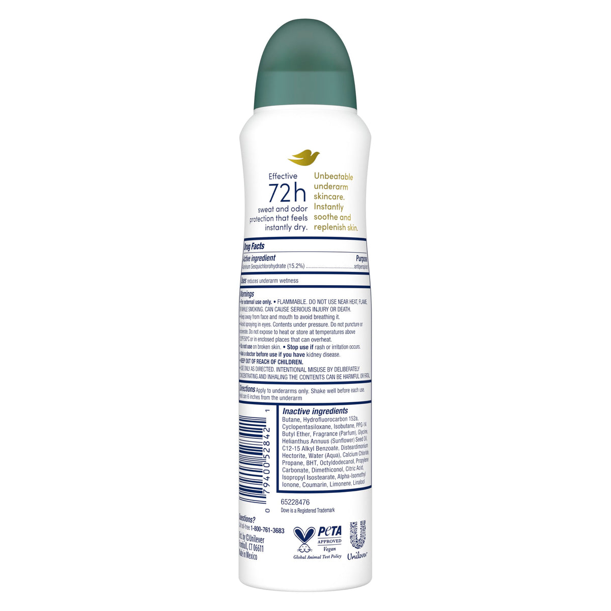 Dove Advanced Care Antiperspirant Dry Spray Palo Santo & Sage side view