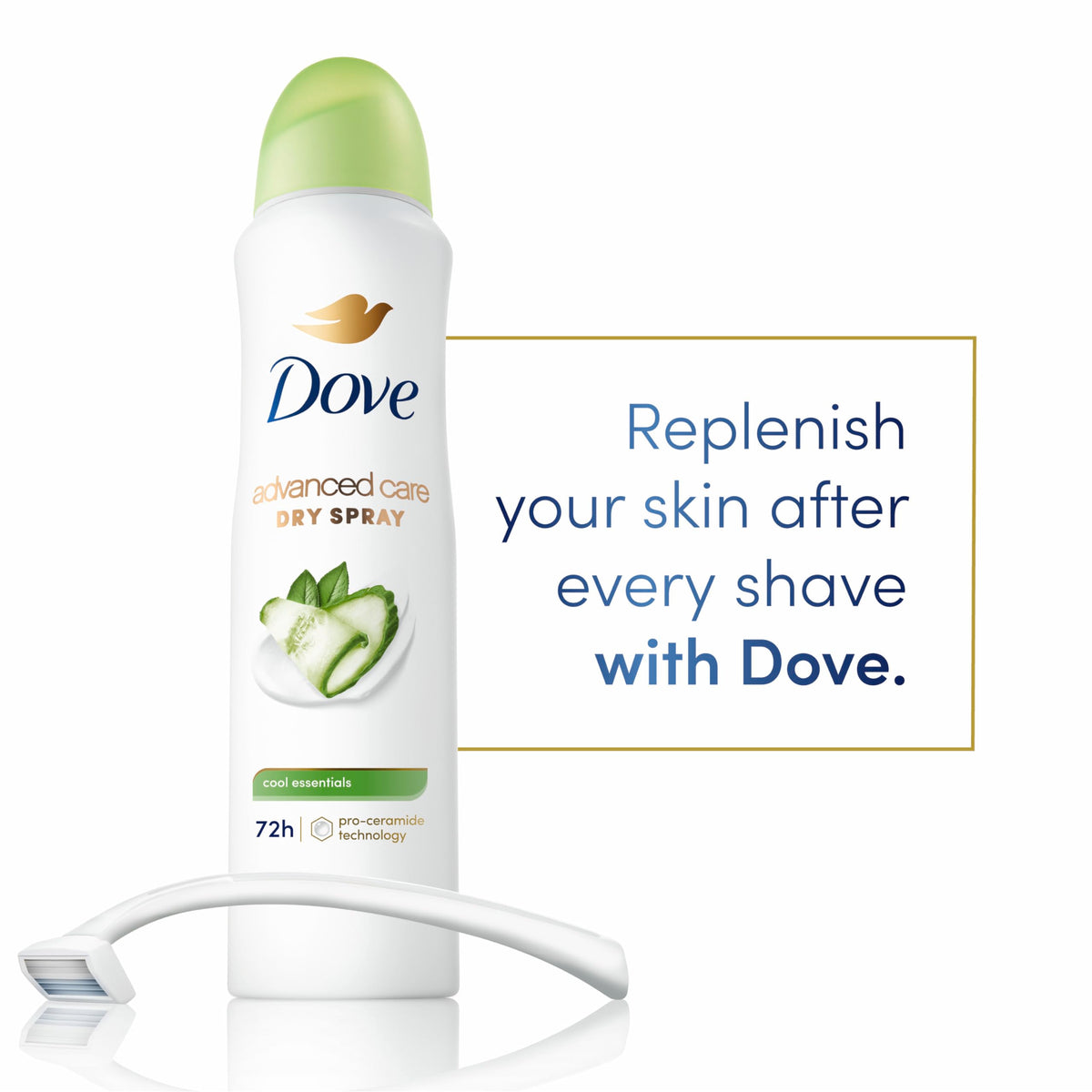 Dove Advanced Care Antiperspirant Spray 4PK Cool Essentials packaging