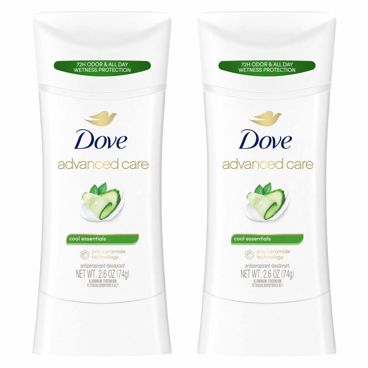 Dove Advanced Care Antiperspirant Stick 2.6 oz front view
