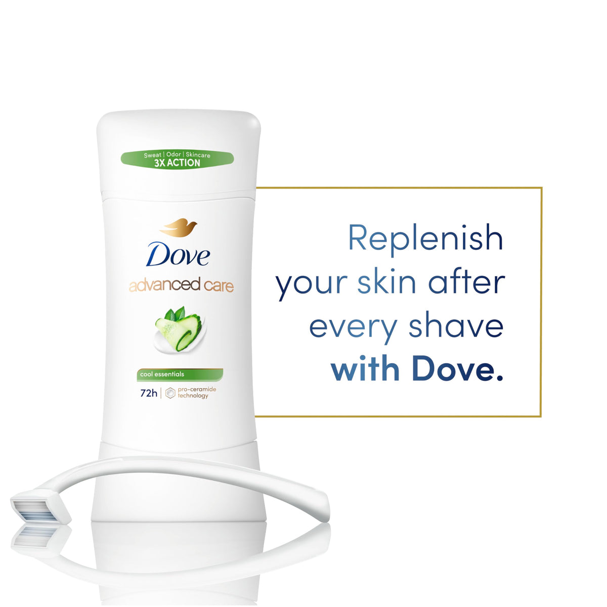 Dove Advanced Care Antiperspirant Stick Cool Essentials back view