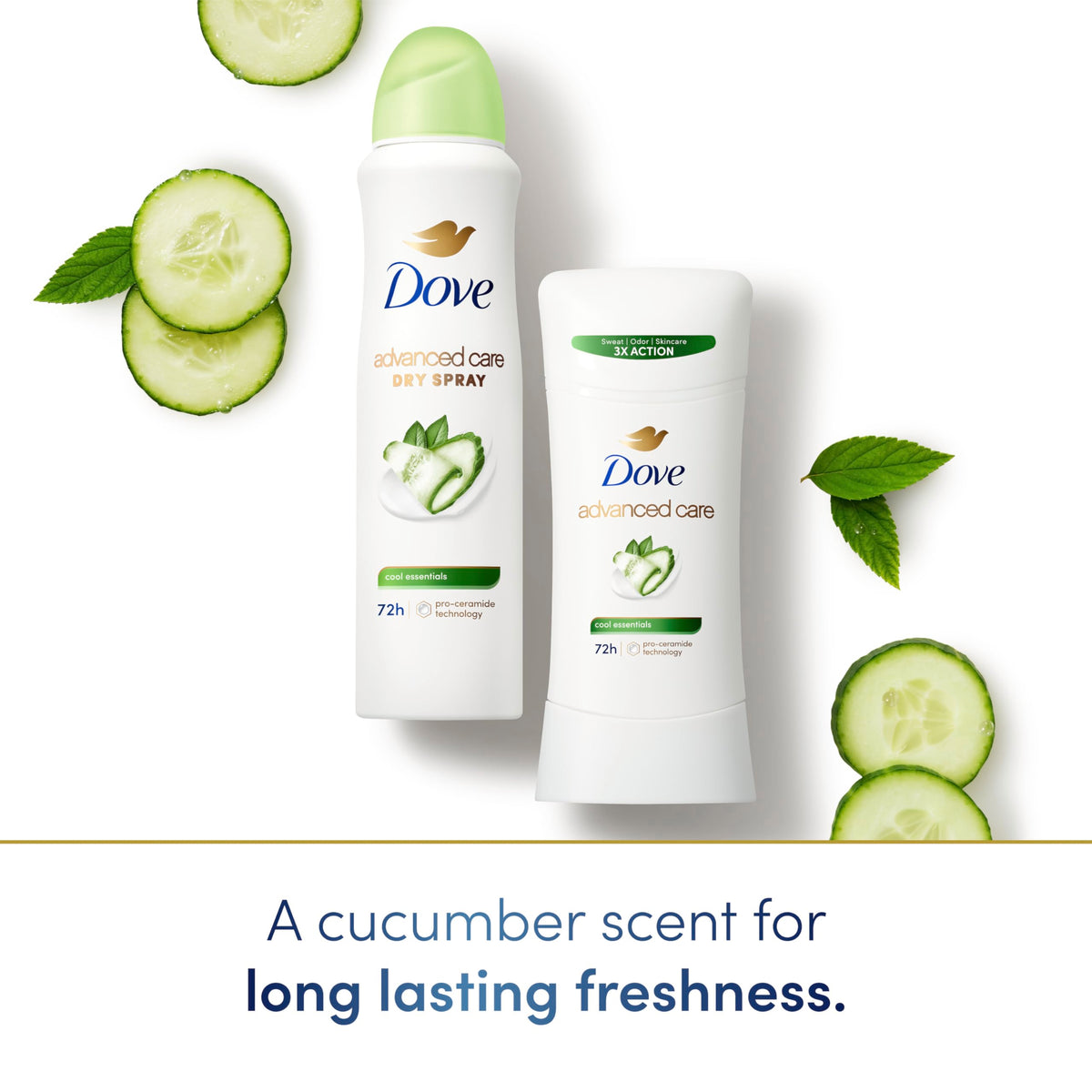 Dove Advanced Care Antiperspirant Stick Cool Essentials side view