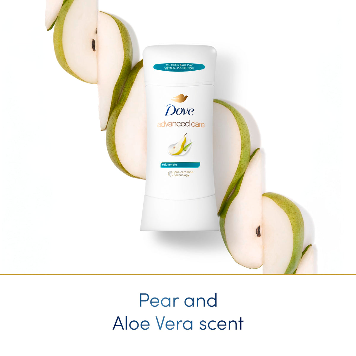 Dove Advanced Care Antiperspirant Stick Rejuvenate Pear packaging