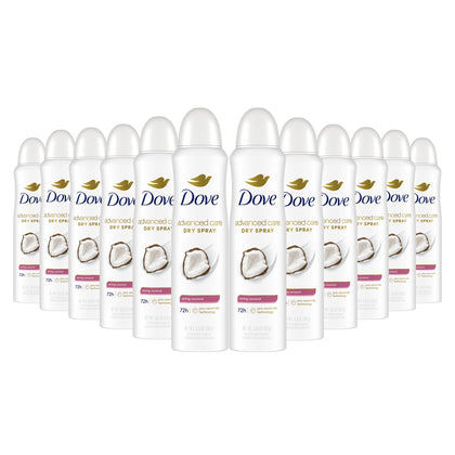 Dove Advanced Care Caring Coconut Antiperspirant Deodorant Spray front view
