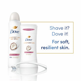 Dove Advanced Care Caring Coconut Antiperspirant Deodorant Spray packaging
