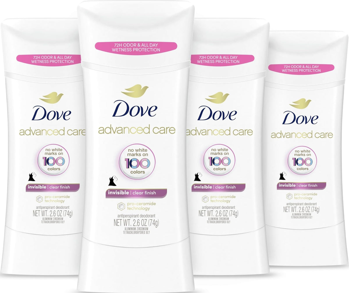 Dove Advanced Care Invisible Antiperspirant Deodorant 4PK front view