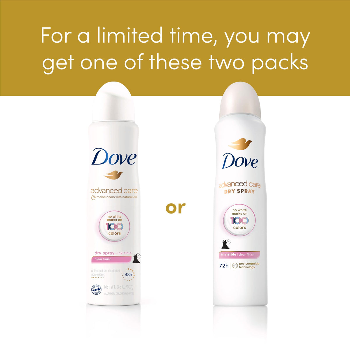 Dove Advanced Care Invisible Antiperspirant Spray with fresh fragrance notes