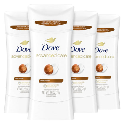 Dove Advanced Care Shea Butter Antiperspirant Deodorant Stick front view