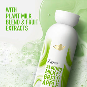 Dove Almond Milk & Green Apple Body Wash bottle side view