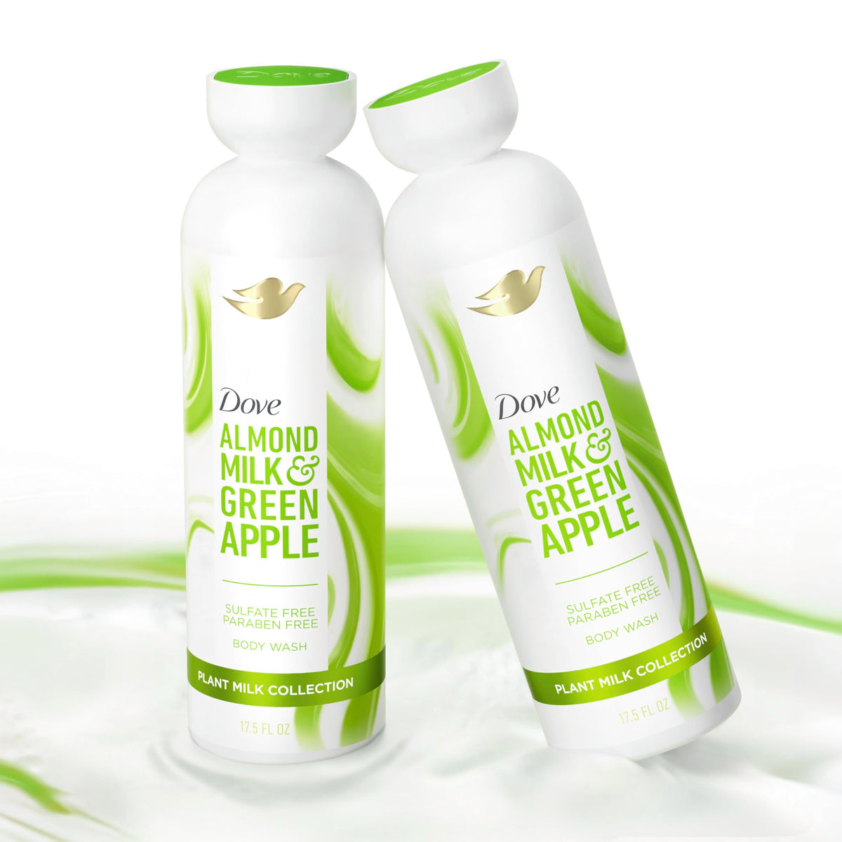 Dove Almond Milk & Green Apple Body Wash lather on skin