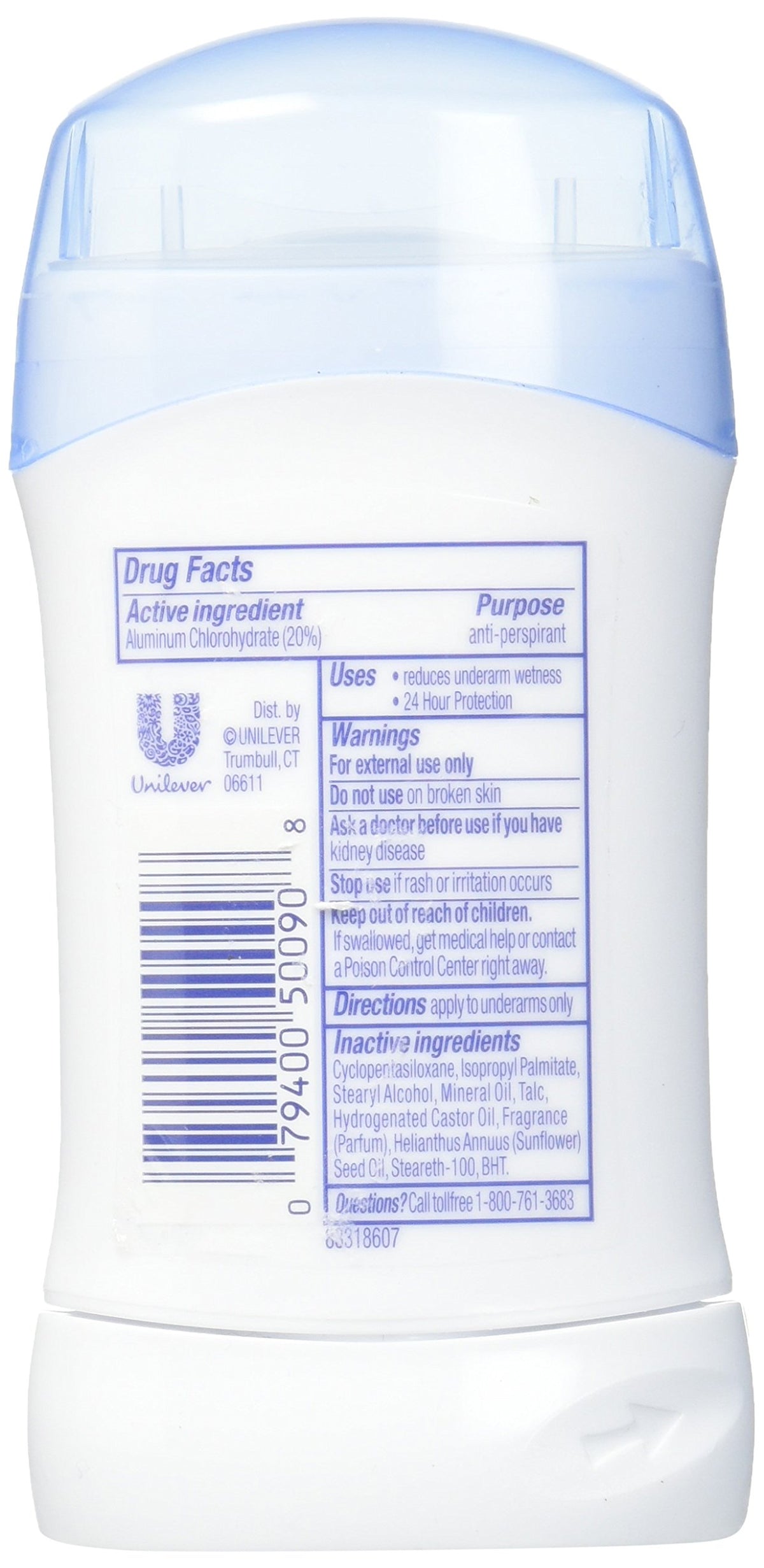 Dove Anti-Perspirant Deodorant 1.6 oz package with five sticks