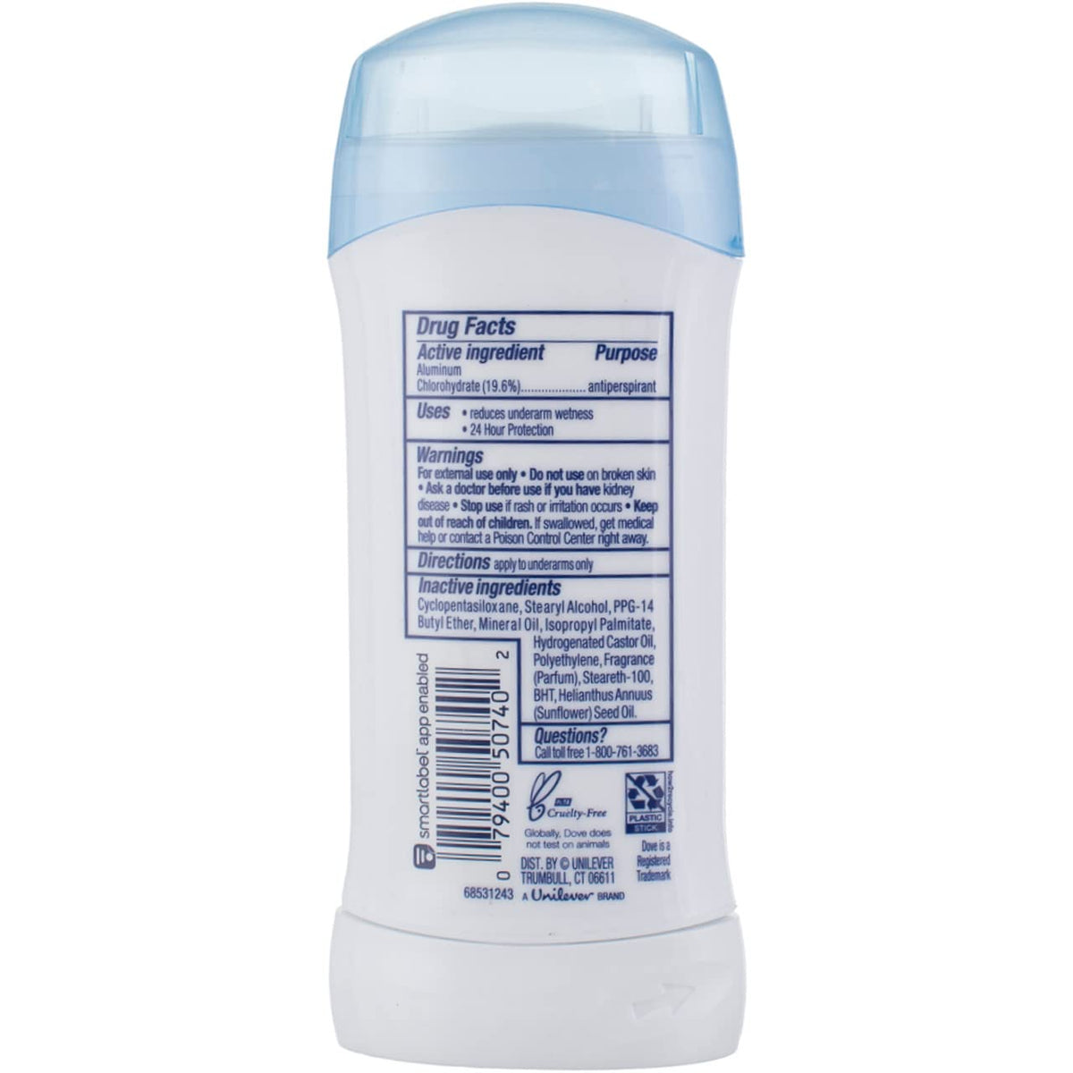 Dove Anti-Perspirant Deodorant Sensitive Skin 2.60 oz stick close-up