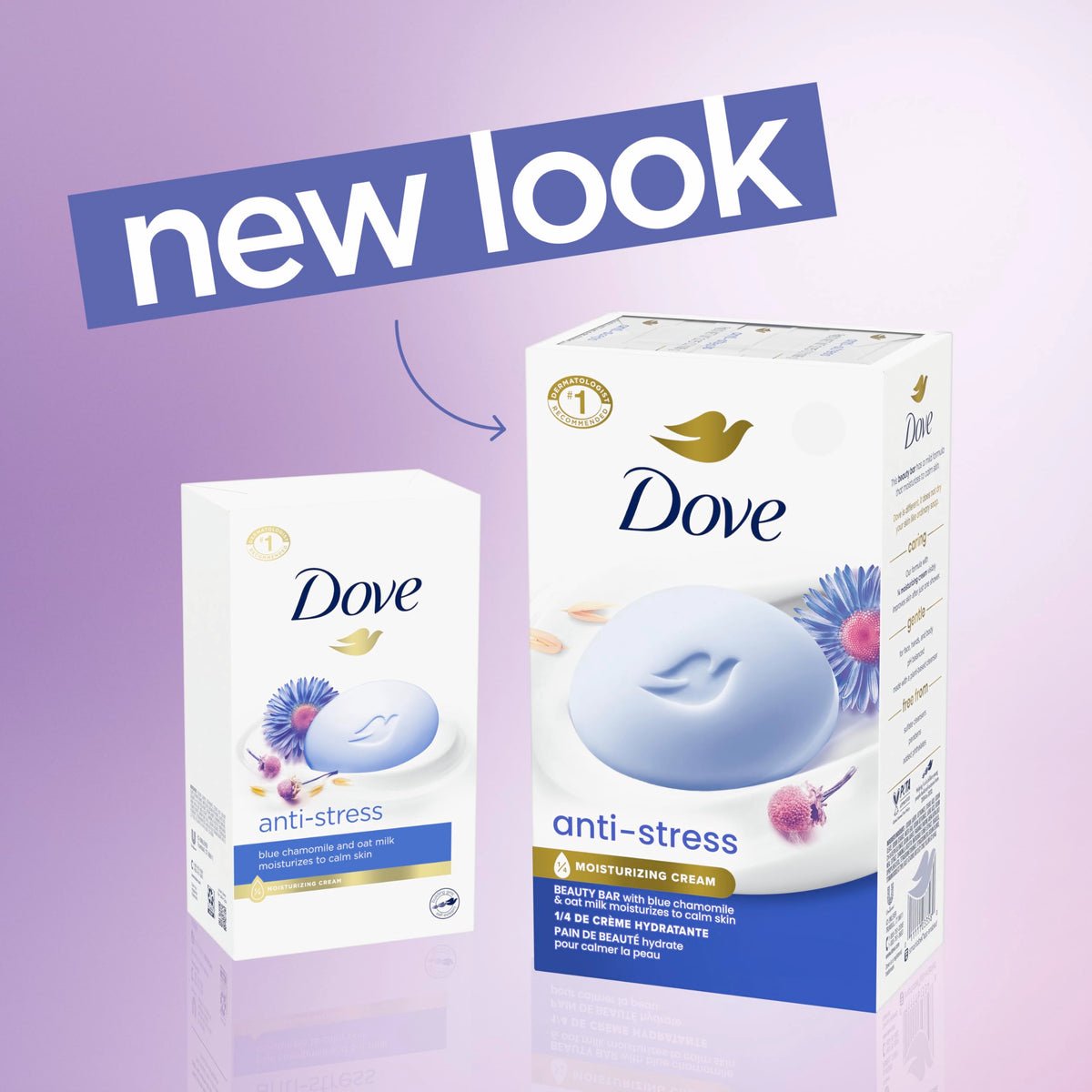 Dove Anti-Stress Beauty Bar showing moisturizing cream