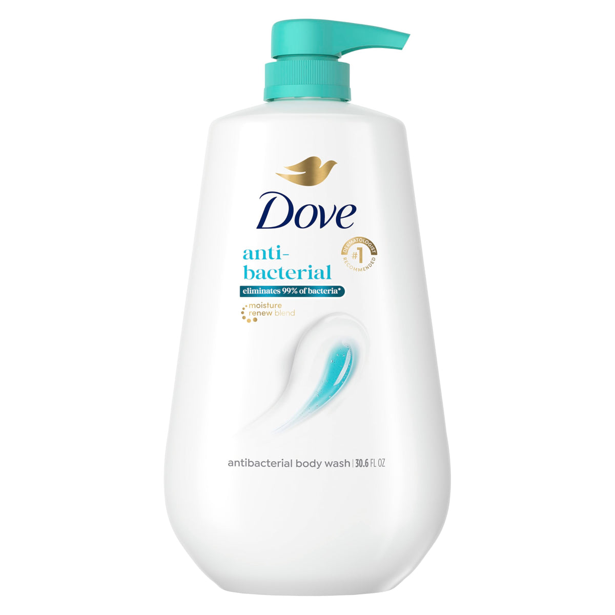 Dove Antibacterial Body Wash 30.6 oz pump front view