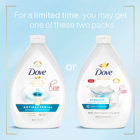 Dove Antibacterial Hand Wash Care & Protect bottle showing pump and label