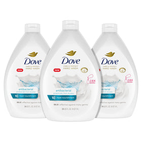 Dove Antibacterial Hand Wash Care & Protect Pack of 3 bottles front view