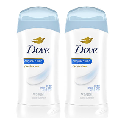 Dove Antiperspirant Deodorant Stick Original Clean 2-Pack front view