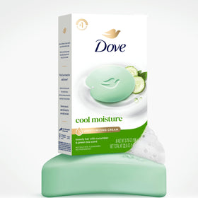 Dove Beauty Bar Soap Cool Moisture packaging showing 6 bars