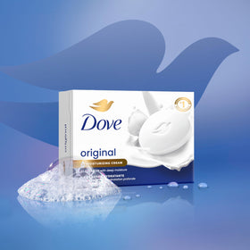 Dove Beauty Bar Soap Original 24 Count displayed on a bathroom counter