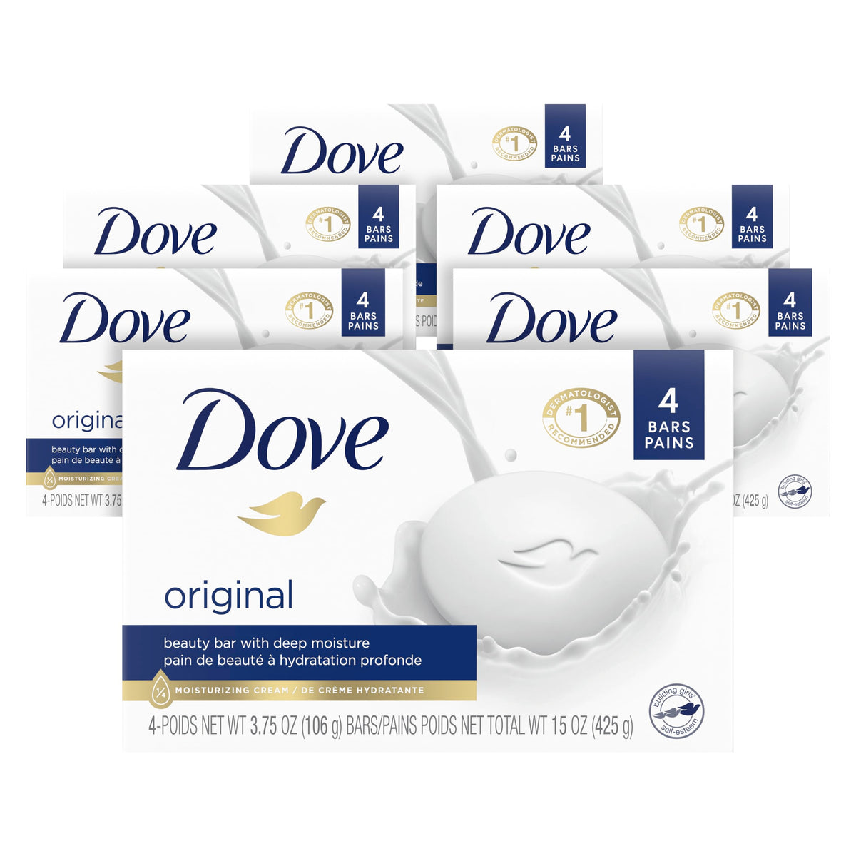 Dove Beauty Bar Soap Original 24 Count packaging front view